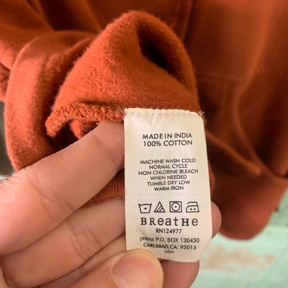 Women’s PrAna 100% cotton burnt orange button up jacket with turtle neck - Picture 3 of 6